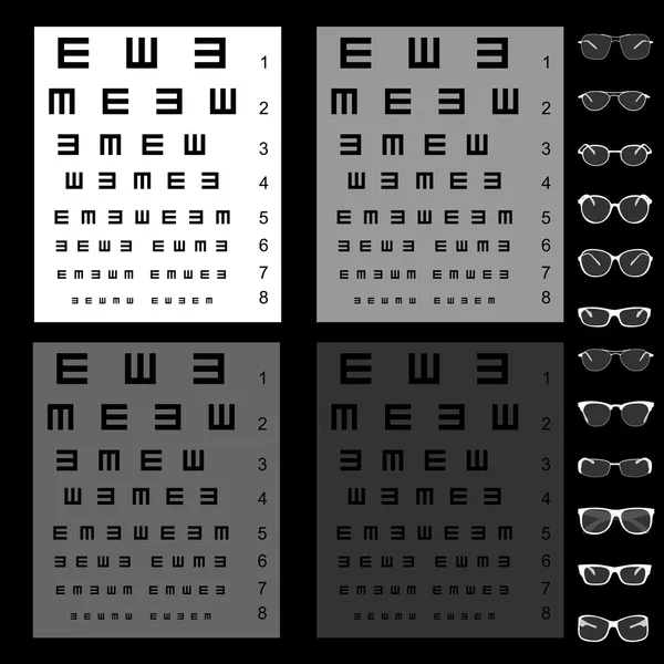 Oko testowej w okularach, wektor — Wektor stockowy