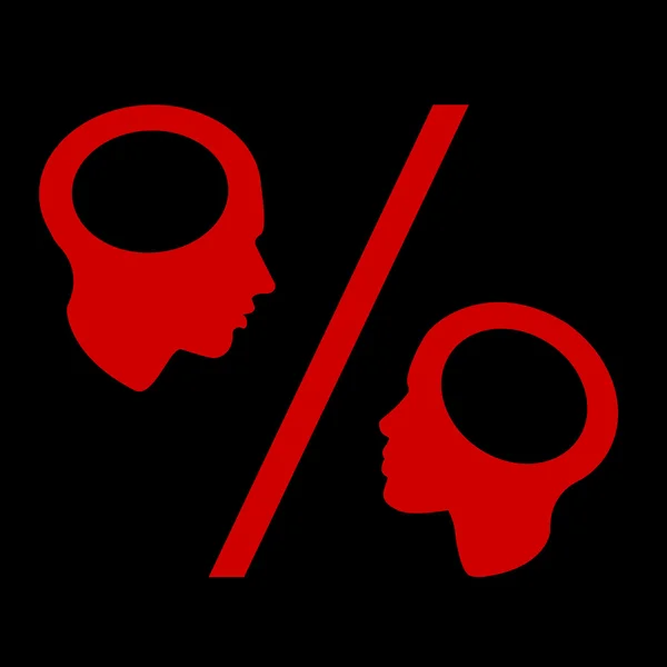 Concept de l'homme et de la femme rouges Pourcentage, vecteur — Image vectorielle