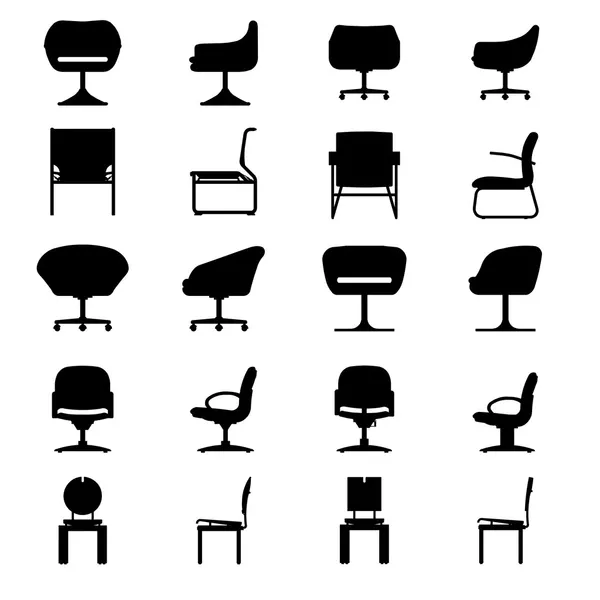 モダンな椅子のセット、ベクトル — ストックベクタ