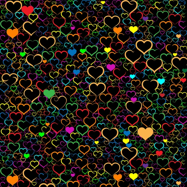 Kleurrijke Valentijnsdag achtergrond met harten, vector — Stockvector