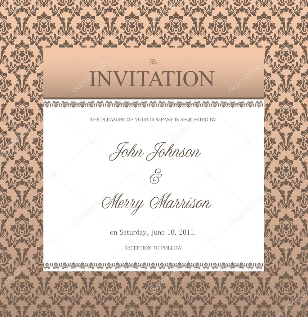 Invitation frame with sample text