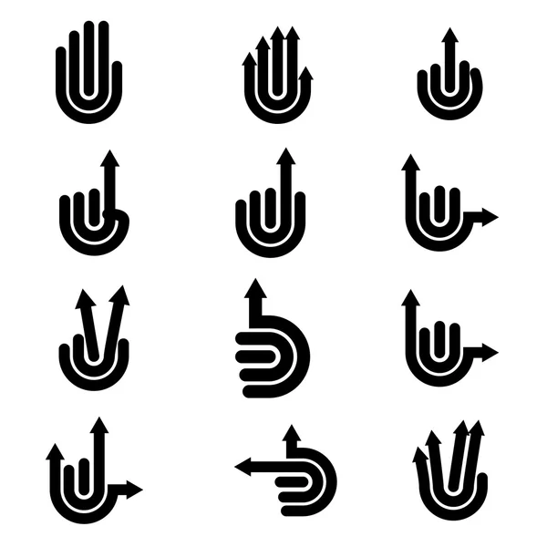 Arrow Hand Gestures and signals — Stock Vector