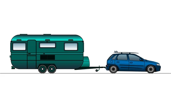 Przyczepa lub camper van — Wektor stockowy