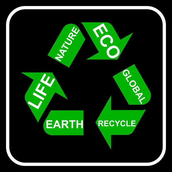 Recycling symbool, vector — Stockvector