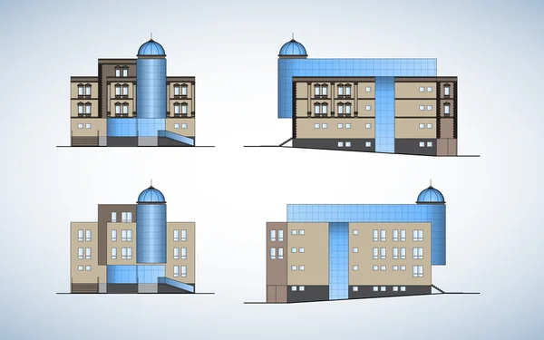 Modern gebouw, de gevel — Stockvector