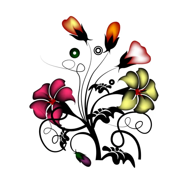 Vector conjunto floral — Archivo Imágenes Vectoriales