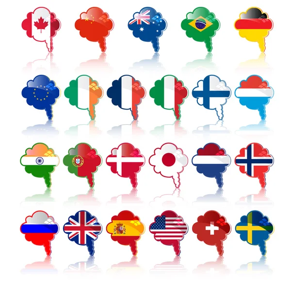 Languige bubble with flags — Stock Vector