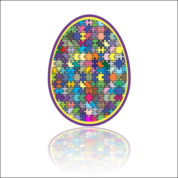 Jigsaw puzzle Easter egg — Stock Vector