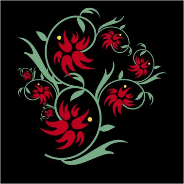 vektör çiçekli set