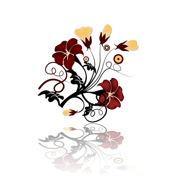 Colorido conjunto floral — Vector de stock