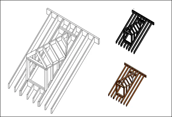 Dortoir de toit de construction — Image vectorielle