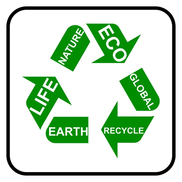 Recycling symbool, vector — Stockvector