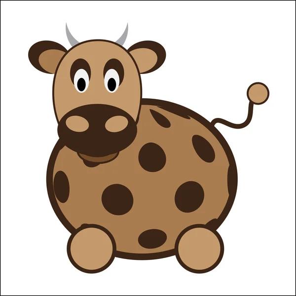 Hnědý malý kráva — Stockový vektor