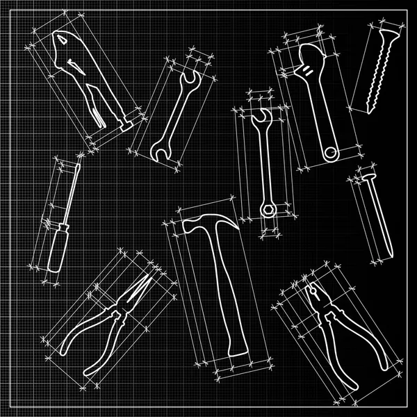 Tools backrgound sketch — Stock Illustration Tools backrgound sketch Stock Vector