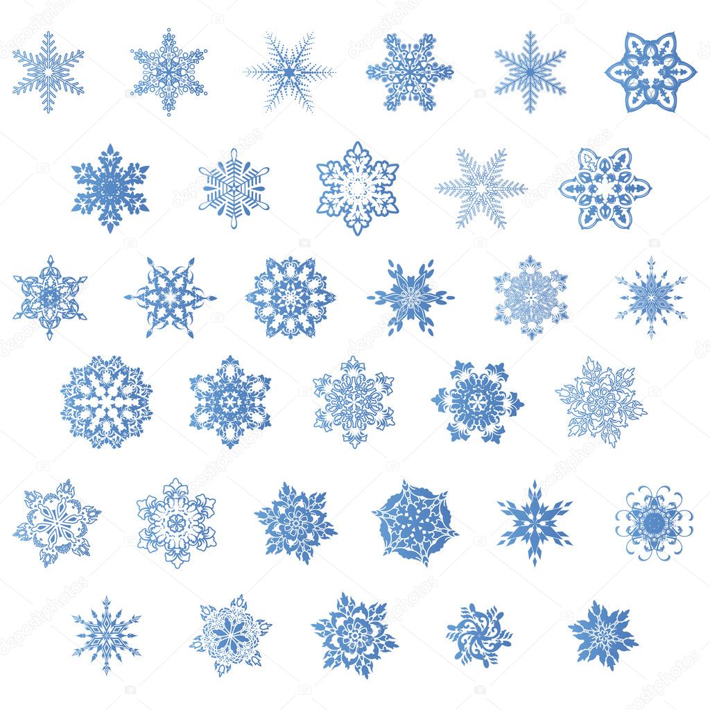 Set of snowflake, vector
