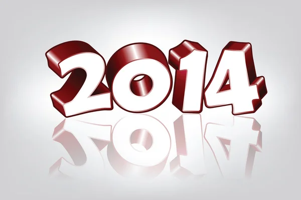 Nuevo 2014 Año tarjeta de felicitación, vector — Vector de stock