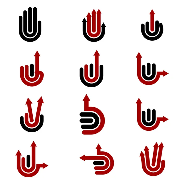 Flèche gestes et signaux de la main — Image vectorielle