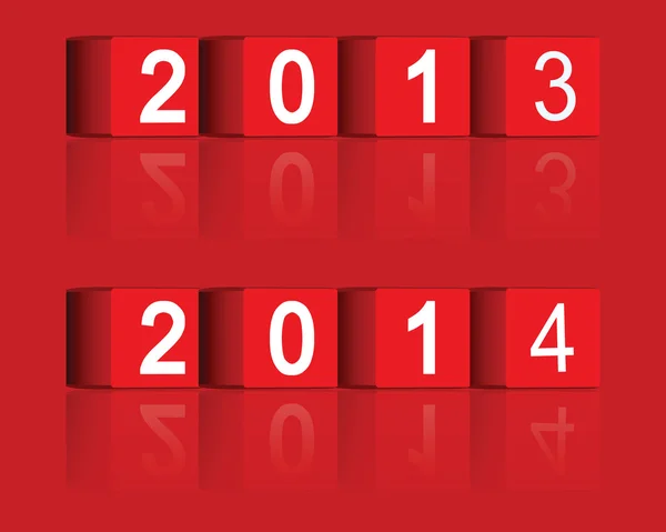 Cube années qui passent 2013-2014 — Image vectorielle