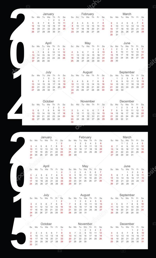 Simple Calendar year 2014, 2015