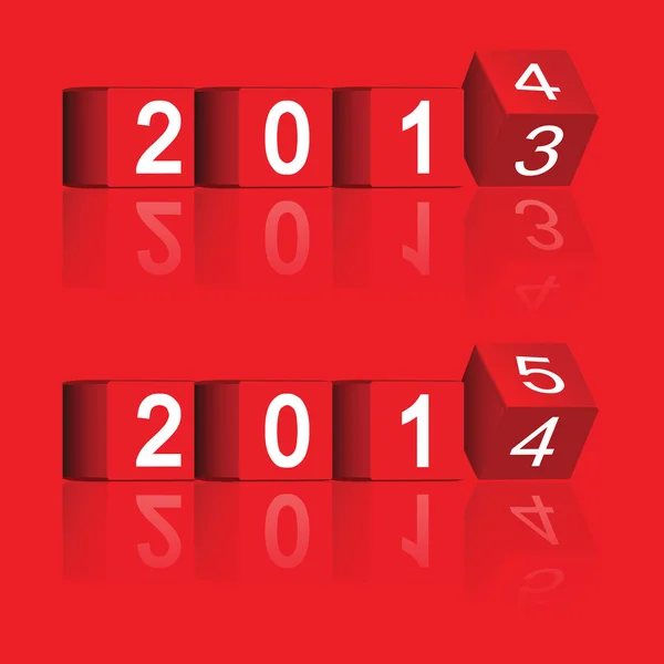 Cube années qui passent 2013-2015 — Image vectorielle