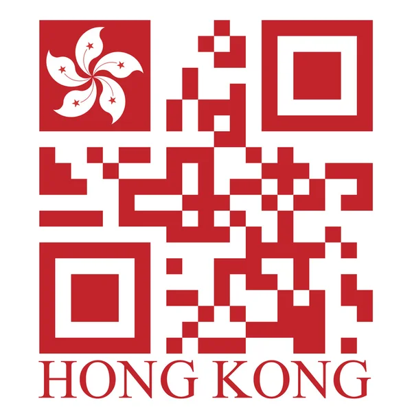 Flaga kod QR dla Hongkongu — Wektor stockowy