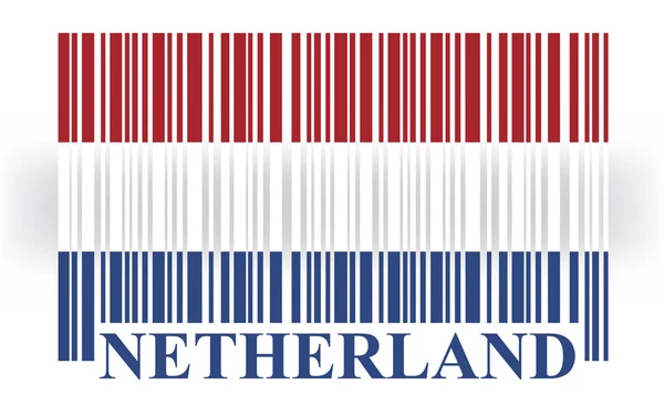 Países Bajos código de barras bandera — Archivo Imágenes Vectoriales