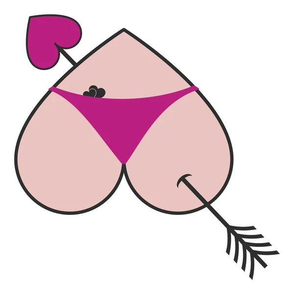 Culotte bikini coeur percé — Image vectorielle