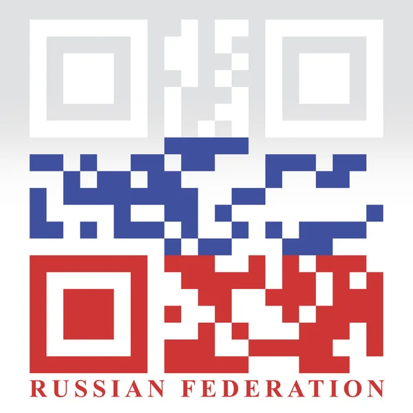 Ρωσία qr κώδικα σημαία — Διανυσματικό Αρχείο