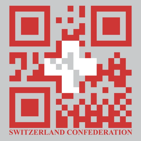 Suiza Bandera del código QR — Vector de stock