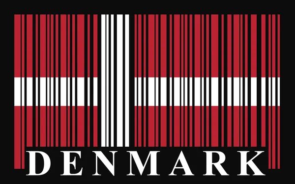 Denmark barcode flag — Stock Vector