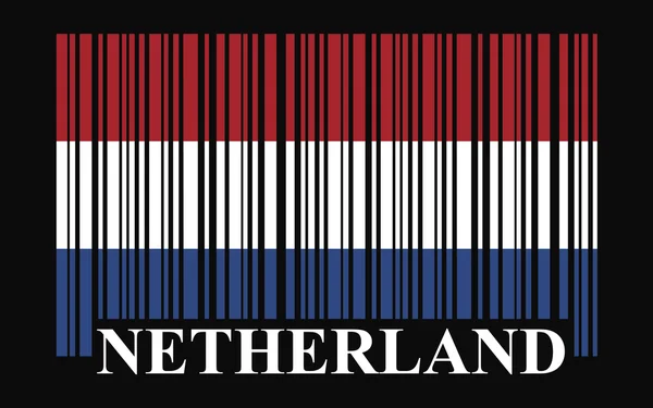 Netherland barcode flag — Stock Vector