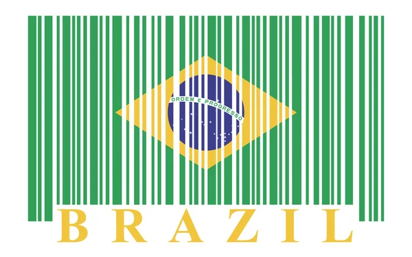 Brasilien barcode flagga — Stock vektor