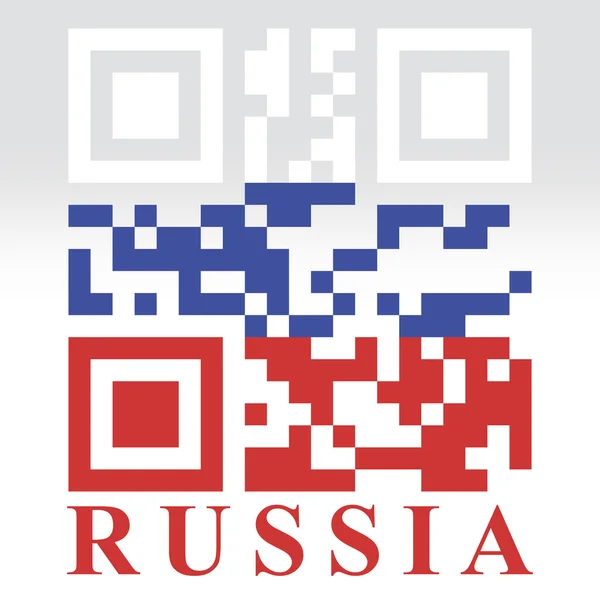 Ρωσία qr κώδικα σημαία — Διανυσματικό Αρχείο