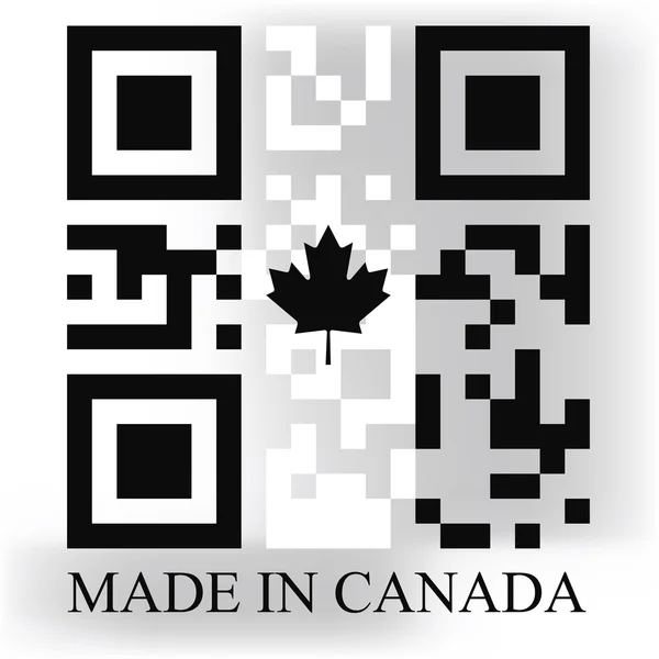 Canadá Bandera del código QR — Vector de stock