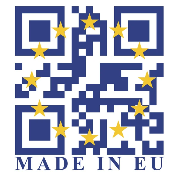 EU QR code flag — Stock Vector