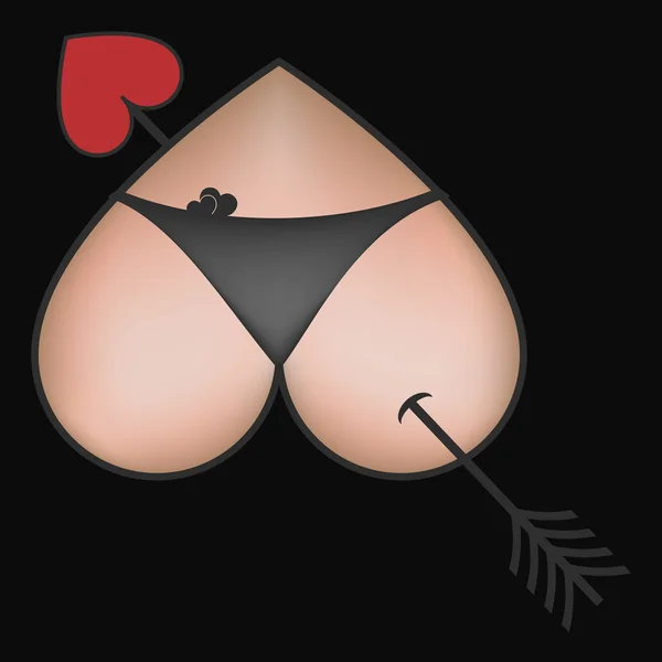 Bragas de bikini corazón perforado — Vector de stock