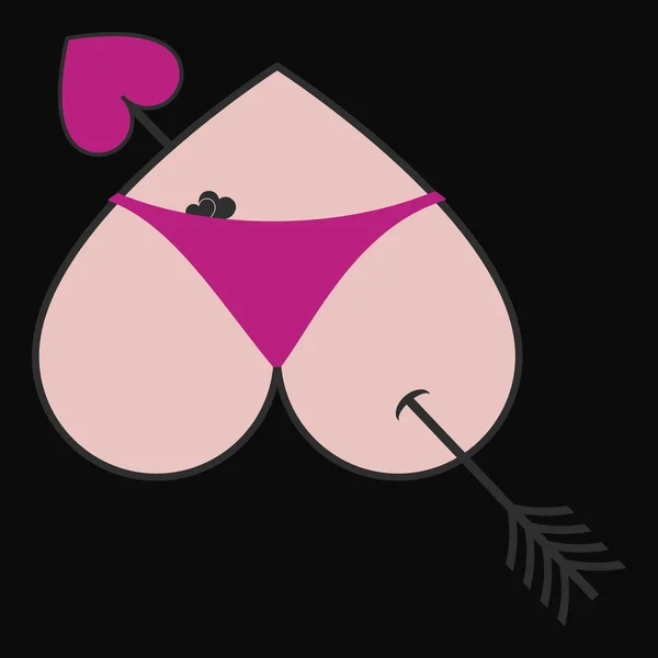 Bragas de bikini corazón perforado — Vector de stock