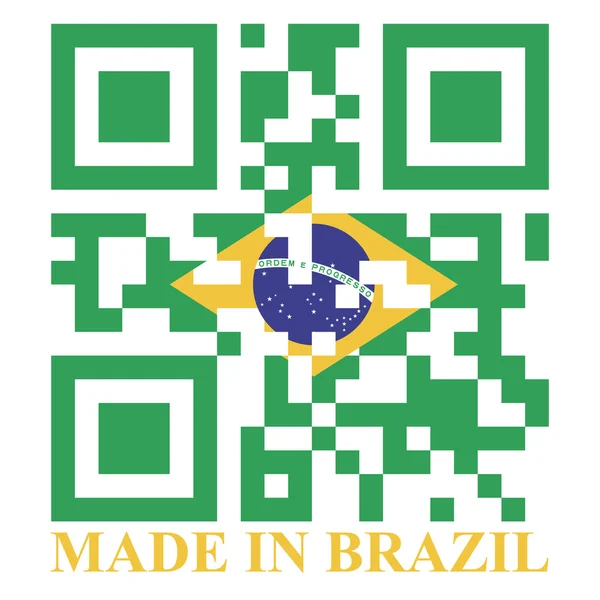 Bandeira de código QR do Brasil —  Vetores de Stock