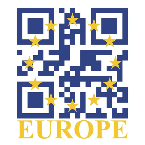 EU QR code flag — Stock Vector