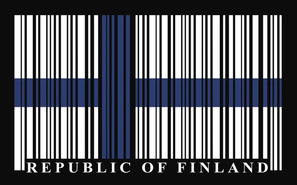 Finland barcode vlag — Stockvector