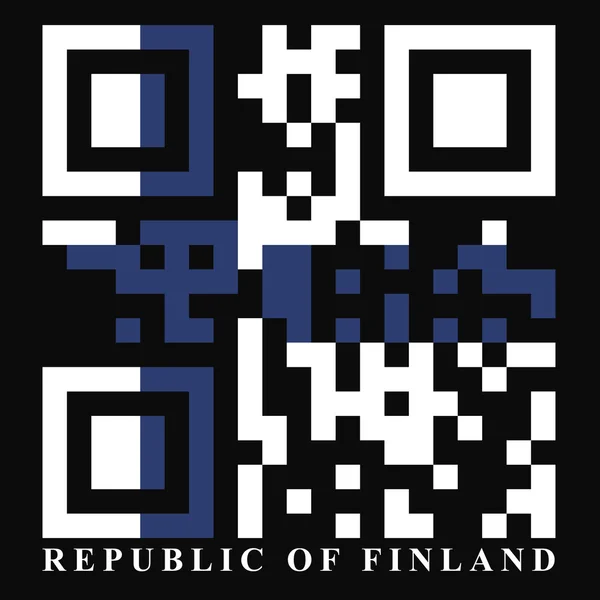 Finland qr code vlag — Stockvector
