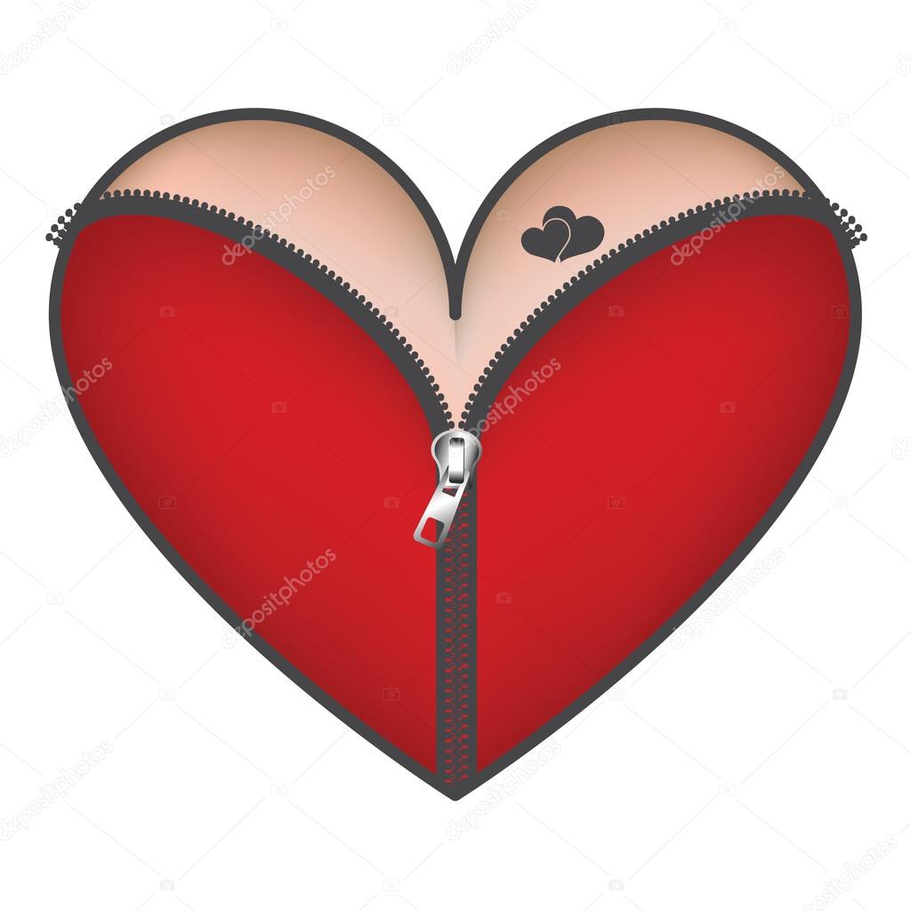 Corset with zipper red heart