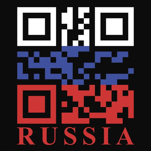 Oroszország qr kód zászló — Stock Vector