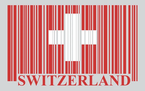 Suiza código de barras bandera — Vector de stock