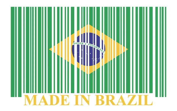 Bandeira de código de barras Brasil — Vetor de Stock