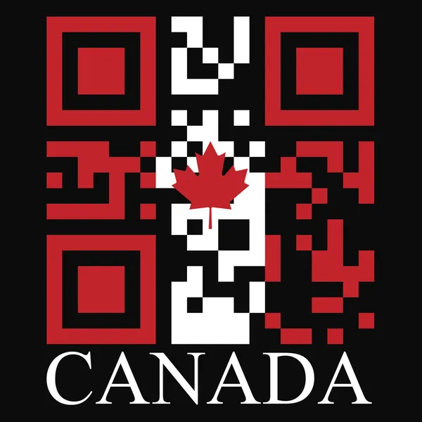 Canada QR code flag — Stock Vector