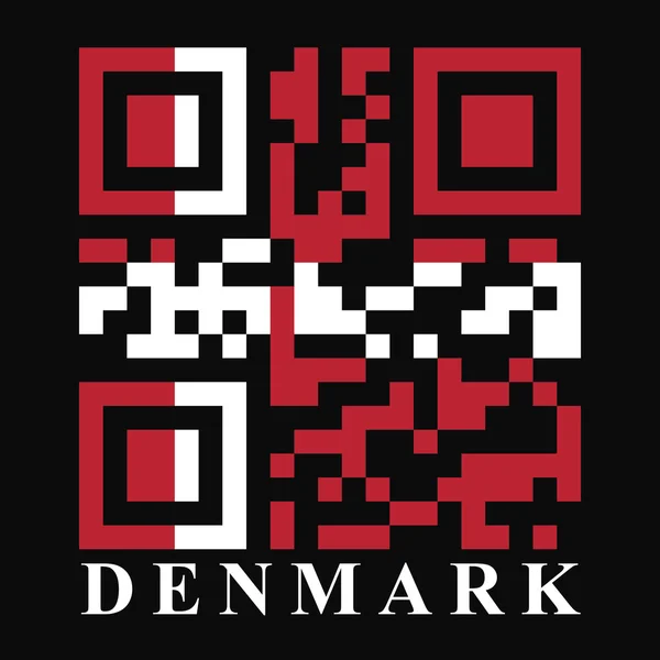 Denmark QR code flag — Stock Vector