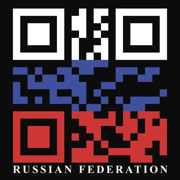Oroszország qr kód zászló — Stock Vector