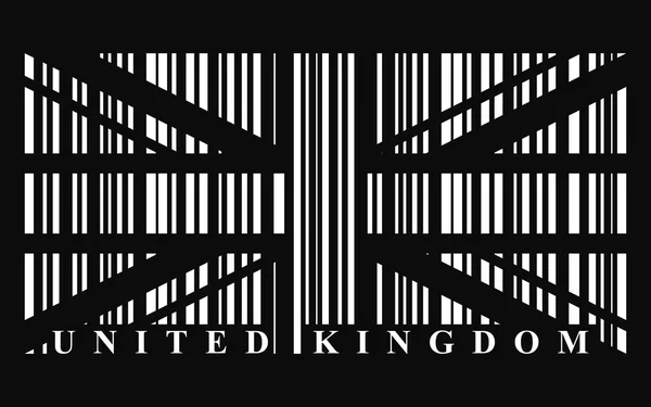 Drapeau du Royaume-Uni code-barres — Image vectorielle