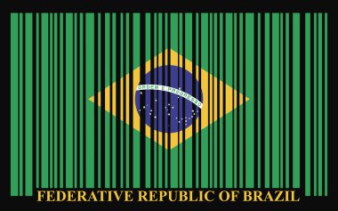 Brazil bar-code flag clipart
